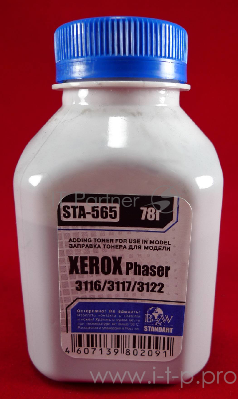 Тонер XEROX Phaser 3117/3116/3122/PE 114 (фл, 78г) B&W Standart фас России