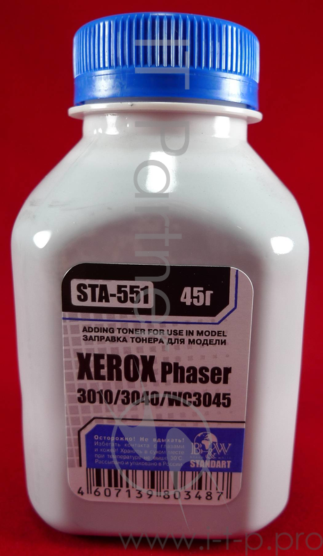 Тонер XEROX Phaser 3040/3010/WC 3045 (фл, 45г) B&W Standart фас России