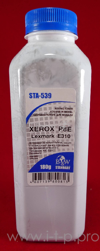Тонер XEROX P8e/Lexmark E310 (фл,180 г) B&W Standart фас России