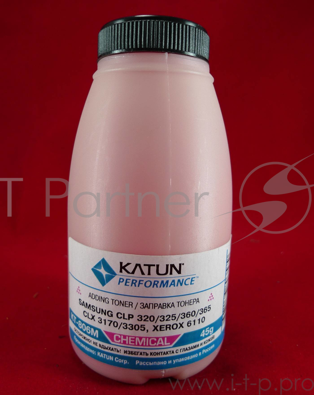 Тонер SAMSUNG CLP 320/325/360/365, CLX 3170/3305, Xerox 6110 magenta, химический (фл.45г.) Katun фас. Россия