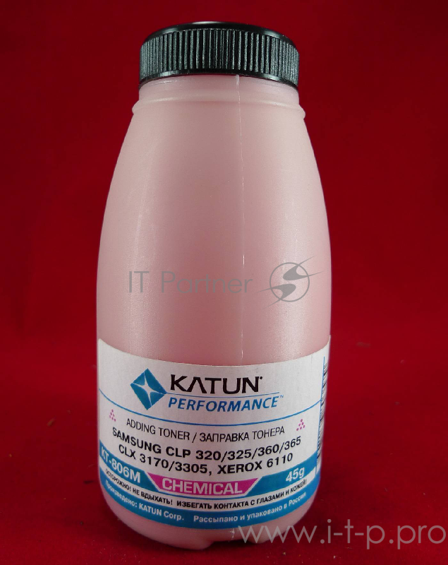 Тонер SAMSUNG CLP 320/325/360/365, CLX 3170/3305, Xerox 6110 magenta, химический (фл.45г.) Katun фас. Россия