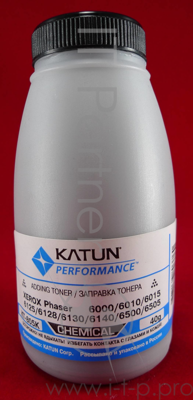 Тонер XEROX Phaser 6000/6010/6015/6125/6128/6130/ Black, химический (фл.40г.) Katun фас. России