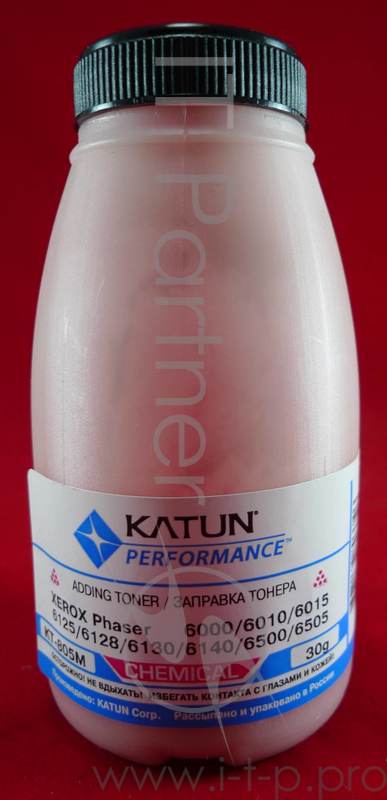 Тонер XEROX Phaser 6000/6010/6015/6125/6128/6130/ Magenta, химический (фл.30г.) Katun фас. России