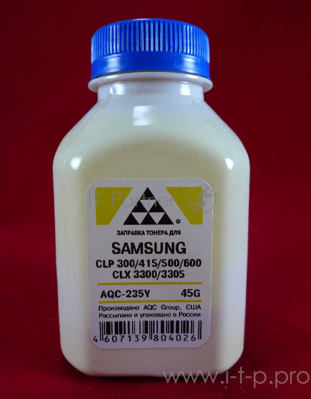 Тонер SAMSUNG CLP 300/315/320/325/360/415/500/51 Yellow, (фл.45г.) AQC фас. Россия