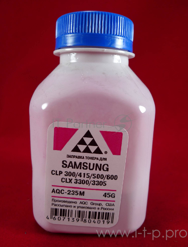 Тонер SAMSUNG CLP 300/315/320/325/360/415/500/51 Magenta, (фл.45г.) AQC фас. Россия