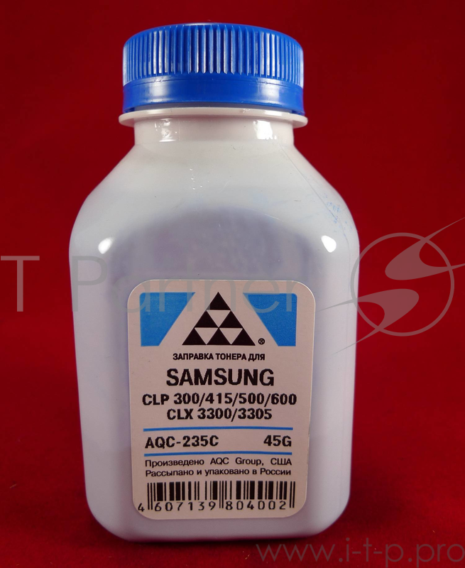 Тонер SAMSUNG CLP 300/315/320/325/360/415/500/51 Cyan, (фл.45г.) AQC фас. Россия