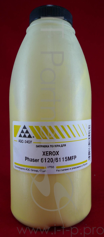 Тонер XEROX Phaser 6120/6115MFP Yellow (фл., 175г) AQC - фас.России