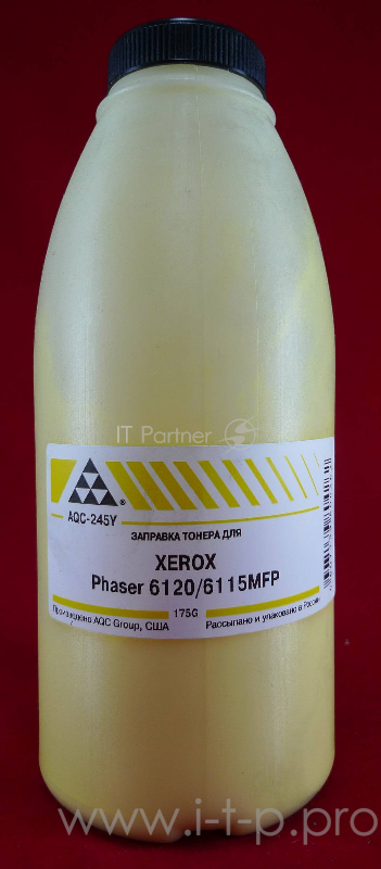 Тонер XEROX Phaser 6120/6115MFP Yellow (фл., 175г) AQC - фас.России