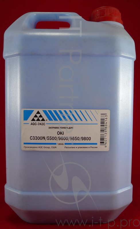 Тонер OKI C3300N/5500/9600/9650/9800 Cyan универсальный (фл., 1кг) AQC - фас.России