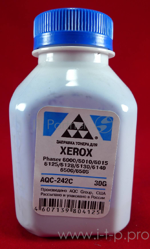 Тонер XEROX Phaser 6000/6010/6015/6125/6128/6130/ Cyan, (фл.30г.) AQC фас. России