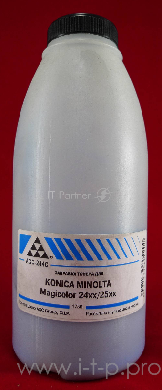 Тонер Konica Minolta Magicolor 2400/2430/2450/2480/2490/2500/ Cyan (фл., 175г) AQC - фас.России