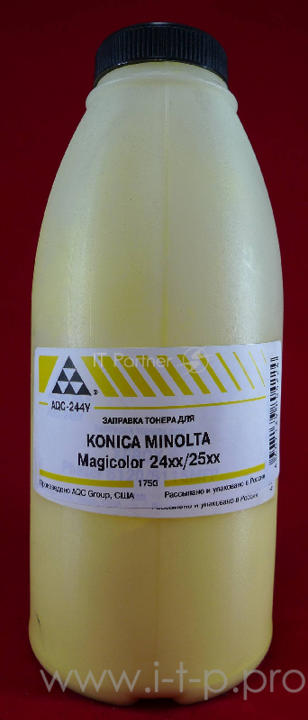 Тонер Konica Minolta Magicolor 2400/2430/2450/2480/2490/2500/ Yellow (фл., 175г) AQC - фас.России