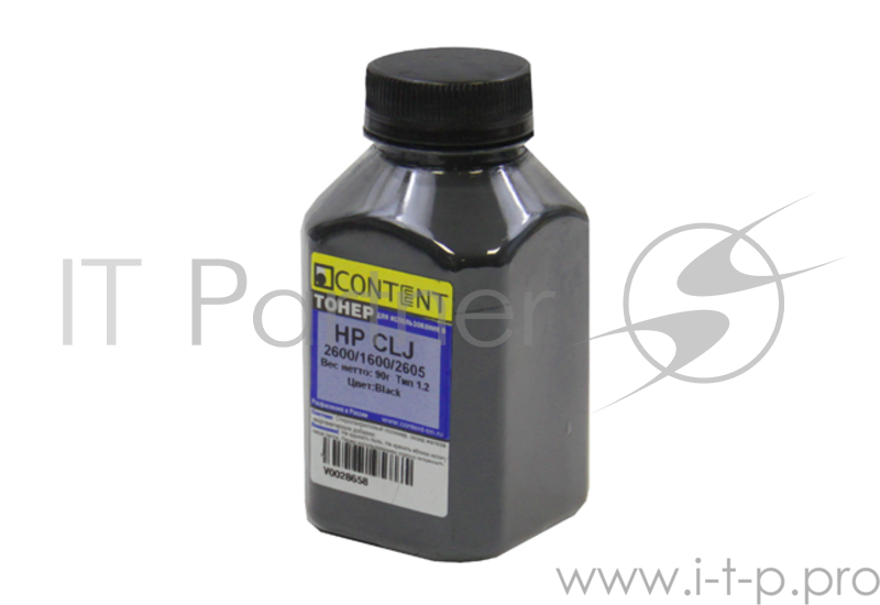 Тонер HP CLJ 2600/1600/2605 (Content) Тип 1.2, BK, 90 г, банка