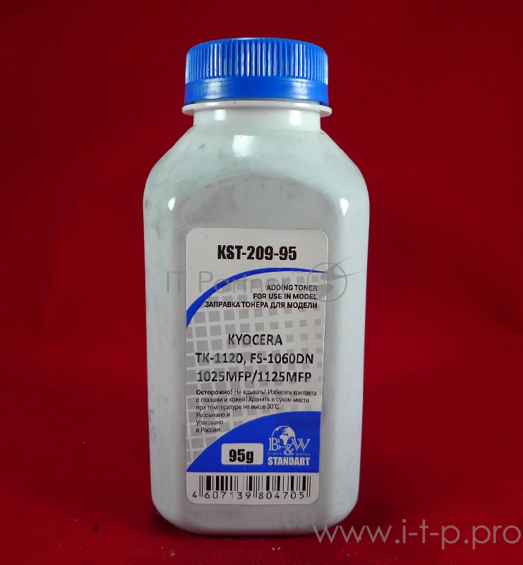 Тонер Kyocera TK-1120, FS-1060DN/1025MFP/1125MFP (фл. 95г) B&W Standart фас Россия