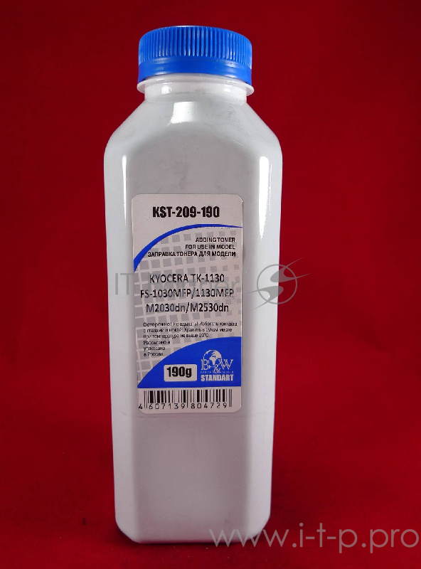 Тонер для Kyocera TK-1130, FS-1030MFP/1130MFP, M2030dn/M2530dn (фл. 190г) B&W Standart фас Россия