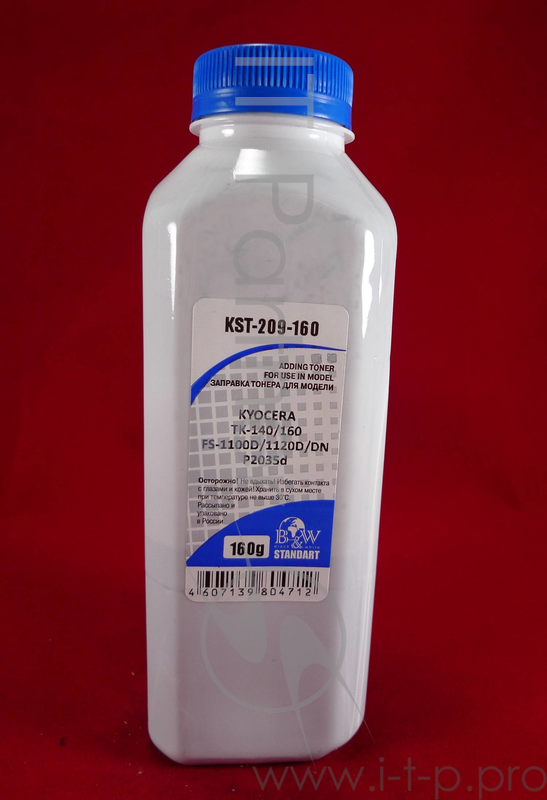 Тонер Kyocera TK-140/160, FS-1100D/1120D/DN, P2035d (фл.160г) B&W Standart фас Россия