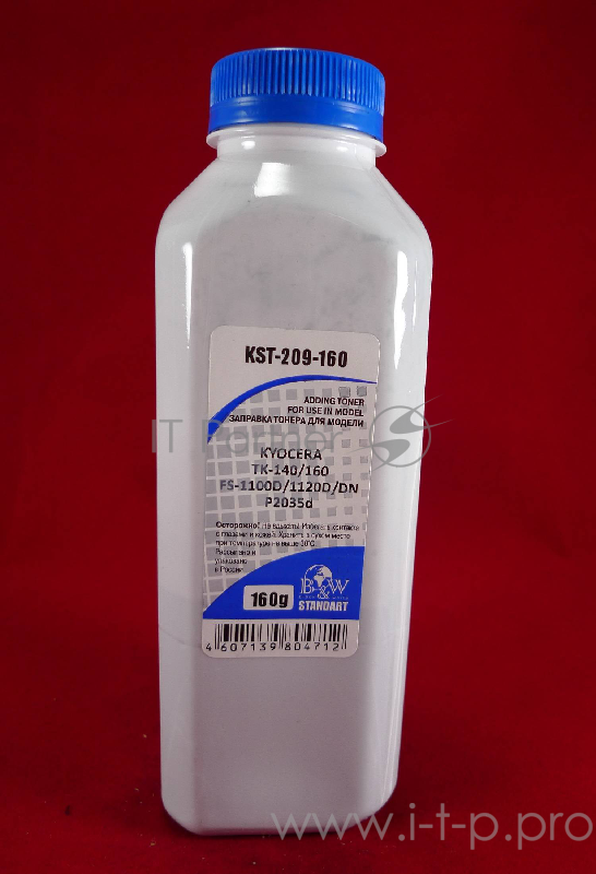 Тонер Kyocera TK-140/160, FS-1100D/1120D/DN, P2035d (фл.160г) B&W Standart фас Россия