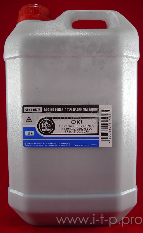 Тонер OKI Universal C301/321/610/810/830/910/930/3 Ricoh SP c720 Black (кан., 1кг) B&W Premium (Tomoegawa) - фас.России