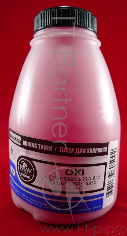 Тонер OKI C610/C810/C821/C822/C830/C5850 Magenta (фл., 135г) B&W Premium (Tomoegawa) - фас.России