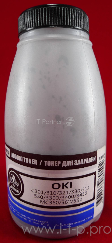 Тонер OKI C301/C321/C310/C330/C331/C510/ Black (фл., 70г) B&W Premium (Tomoegawa) - фас.России