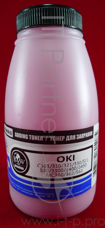 Тонер OKI C301/C321/C310/C330/C331/C510/ Magenta (фл., 50г) B&W Premium (Tomoegawa) - фас.России