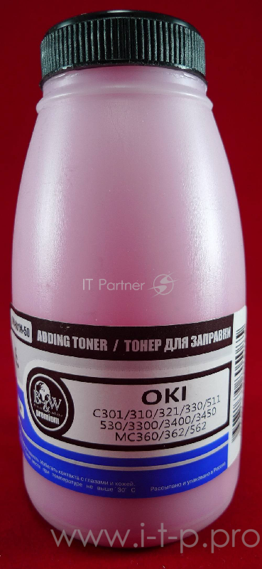 Тонер OKI C301/C321/C310/C330/C331/C510/ Magenta (фл., 50г) B&W Premium (Tomoegawa) - фас.России