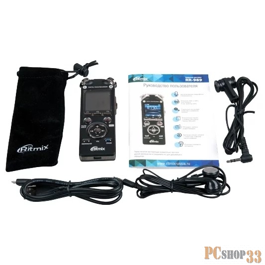 Диктофон RITMIX RR-989 4Gb black
