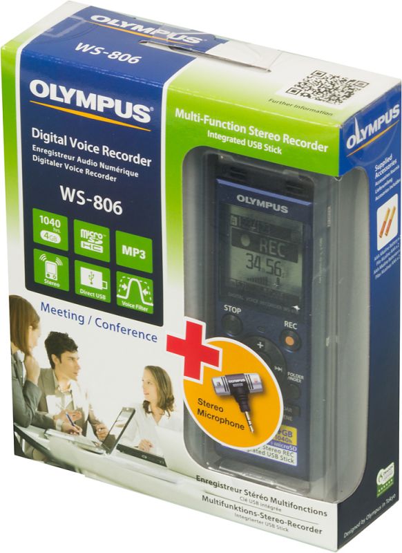 Диктофон OLYMPUS WS-806+ME-51S 4Gb синий