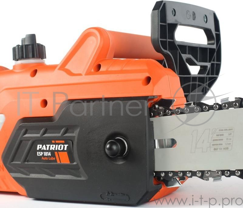 Бензопила Электропила PATRIOT ESP1814 220301530 {1800 Вт, поперечное расположение двигателя, шина 14 (35см), цепь 3/8, 1.3мм, 52зв}