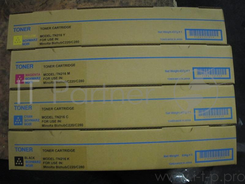 Тонер Konica-Minolta bizhub C220/280/360 красный TN-216M/TN-319M (туба, 437г) JPN