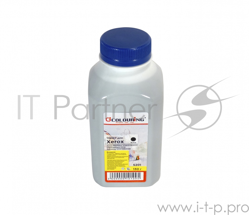 Тонер для принтеров Xerox P8e/P8ex/3100/3110/3117/3122/3 Lexmark E210/Samsung ML-1210/1440/3470/3560/3050/34 5330/5530/4100/4550/SCX-6345/M 130 гр (S201) Colouring Фасовка РФ (СПБ)