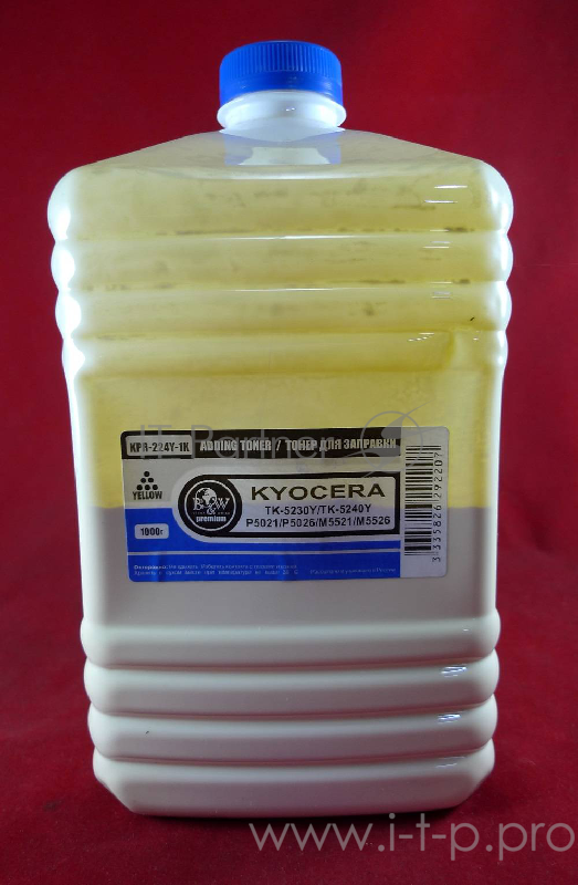 Тонер для Kyocera TK-5220Y/TK-5230Y/TK-5240Y, P5021/P5026/M5521/M5526 Yellow (кан. 1кг) Black&White Premium