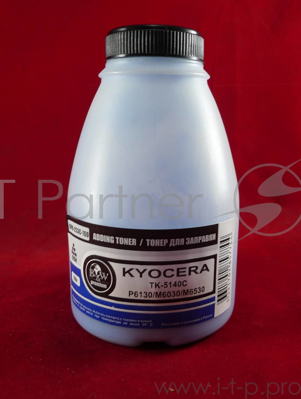Тонер для Kyocera TK-5140C, P6130/M6030/M6530 Cyan (фл. 100г) 5K Black&White Premium