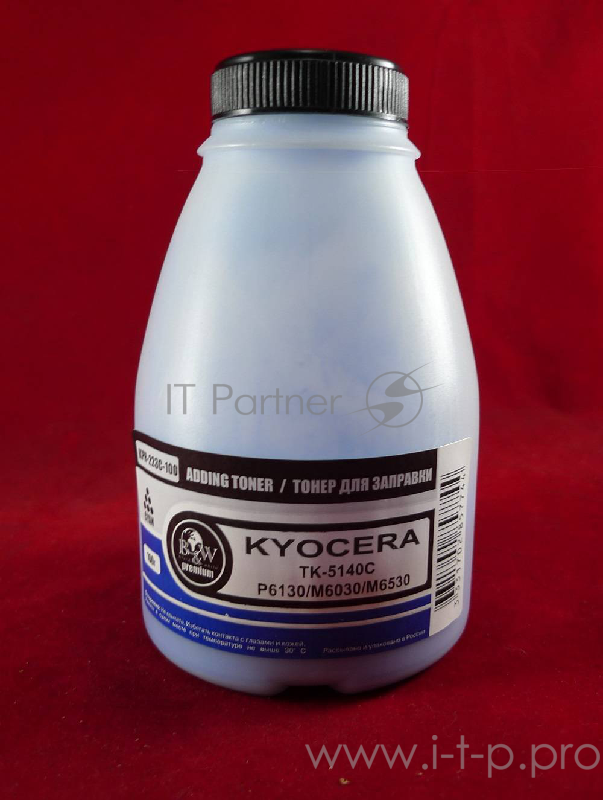 Тонер для Kyocera TK-5140C, P6130/M6030/M6530 Cyan (фл. 100г) 5K Black&White Premium
