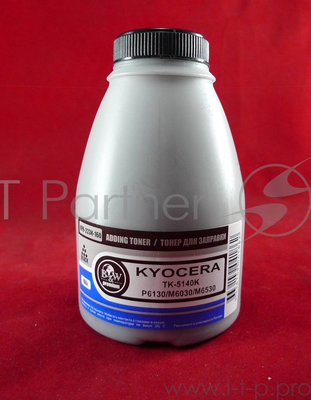Тонер для Kyocera TK-5140K, P6130/M6030/M6530 Black (фл. 160г) 7K Black&White Premium