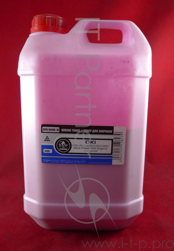 Тонер OKI C3300N/5500/9600/9650/9800, Xerox Phaser 7400 Magenta химический (кан. 1кг) B&W Premium фас. Россия