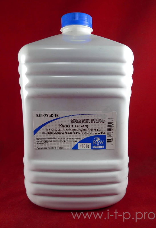 Тонер для Kyocera TK-550/580/590/880/895/8115/86 Cyan (Tomo VF03-C) (кан. 1кг) Black&White Standart