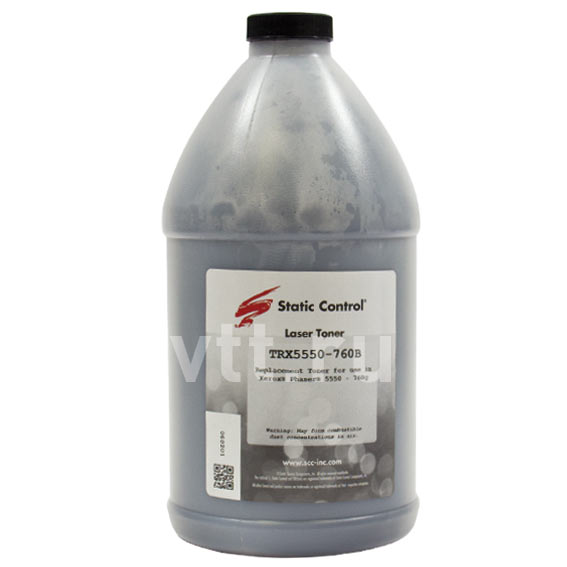Тонер Static Control TRX5550-760B черный флакон 760гр. для принтера Xerox PH5550