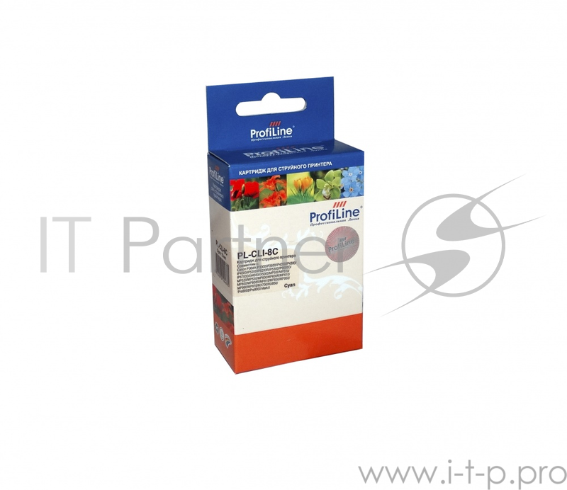 Картридж PL-CLI-8C для принтеров Canon Pixma iP3300/iP6600D/MP950 с чипом Cyan водн ProfiLine