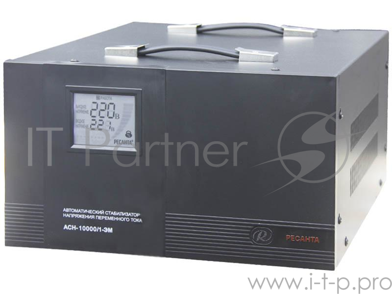 Ресанта Стабилизаторы напряжения Ресанта АСН-10 000/1-ЭМ 63/1/8 Стабилизатор {220В±2%, Габариты 400х323х183, Вес 24 кг}
