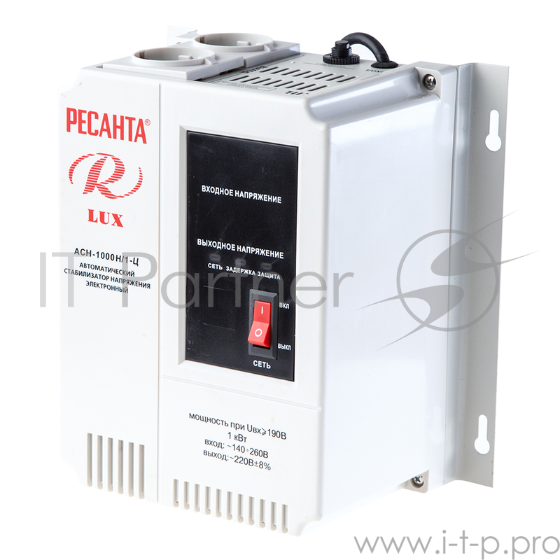 Ресанта Стабилизаторы напряжения Ресанта АСН-1 000 Н/1-Ц 63/6/14 Стабилизатор Lux {220В±8%, Габариты 206х133х230, Вес 4кг} 4606059015505