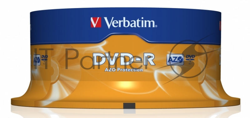 Диск DVD-R 4.7ГБ 16x Verbatim 43522, пласт.коробка, на шпинделе (25шт./уп.)
