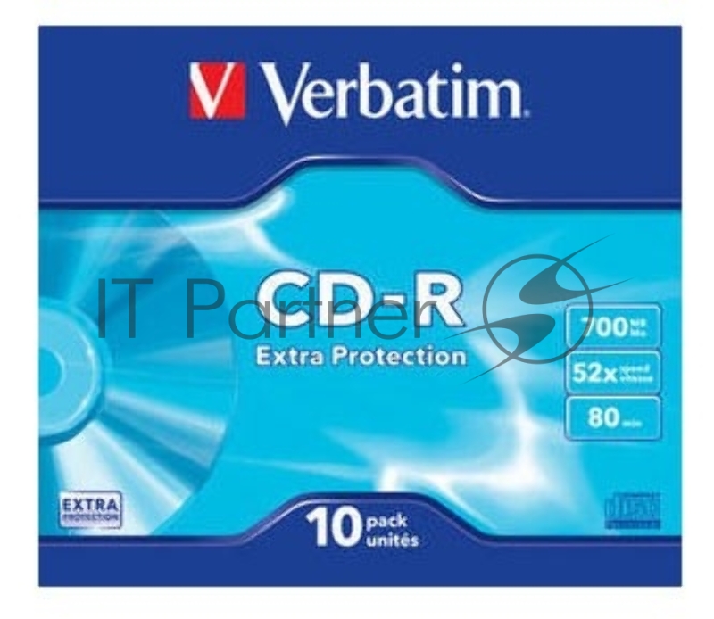 Диск CD-R 700МБ 52x Verbatim 43415, Slim (10шт./уп.)