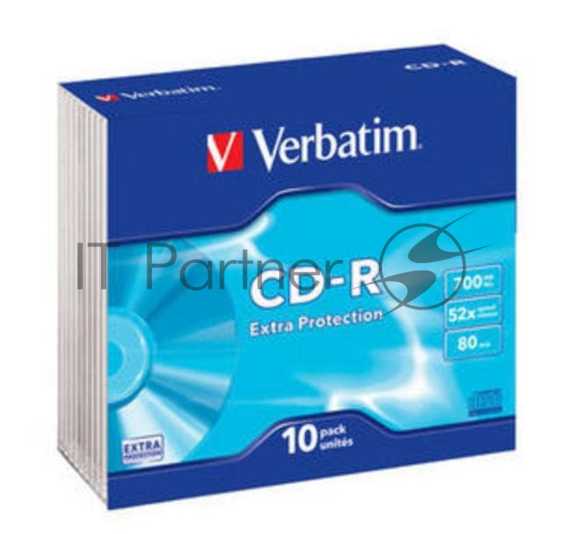 Диск CD-R 700МБ 52x Verbatim 43415, Slim (10шт./уп.)