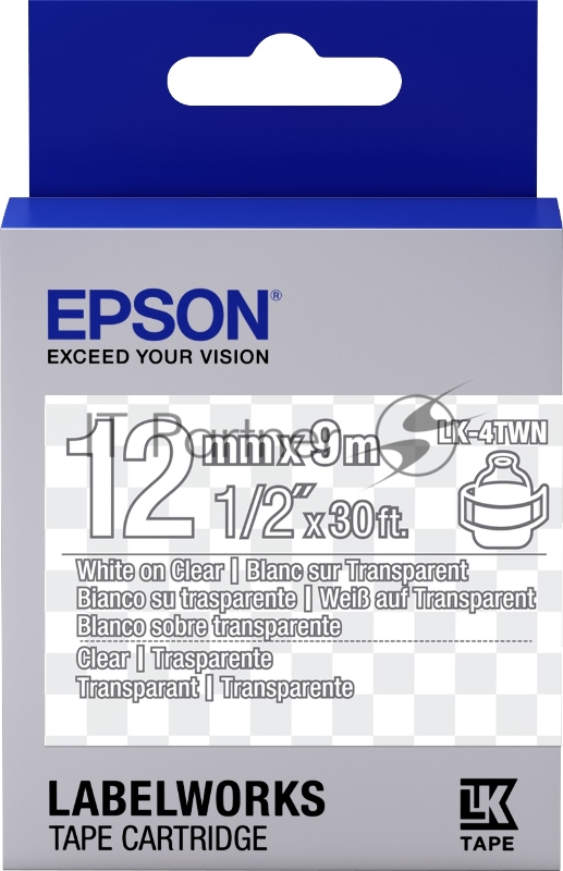 Лента Tape LK4TWN Clear White/Clear 12/9