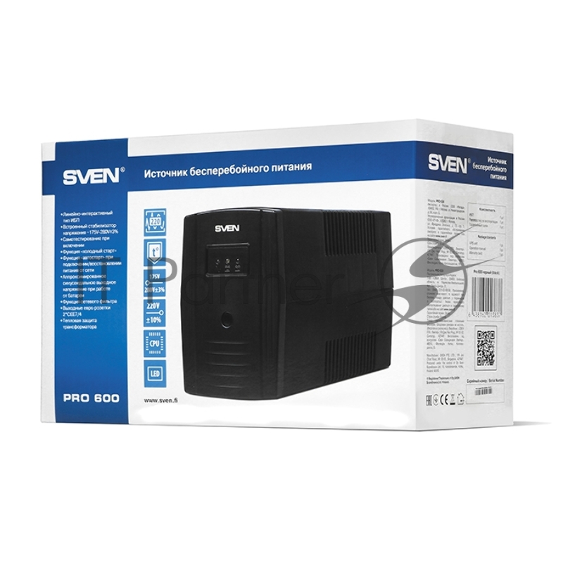 ИБП SVEN Источник бесперебойного питания SVEN Pro 600