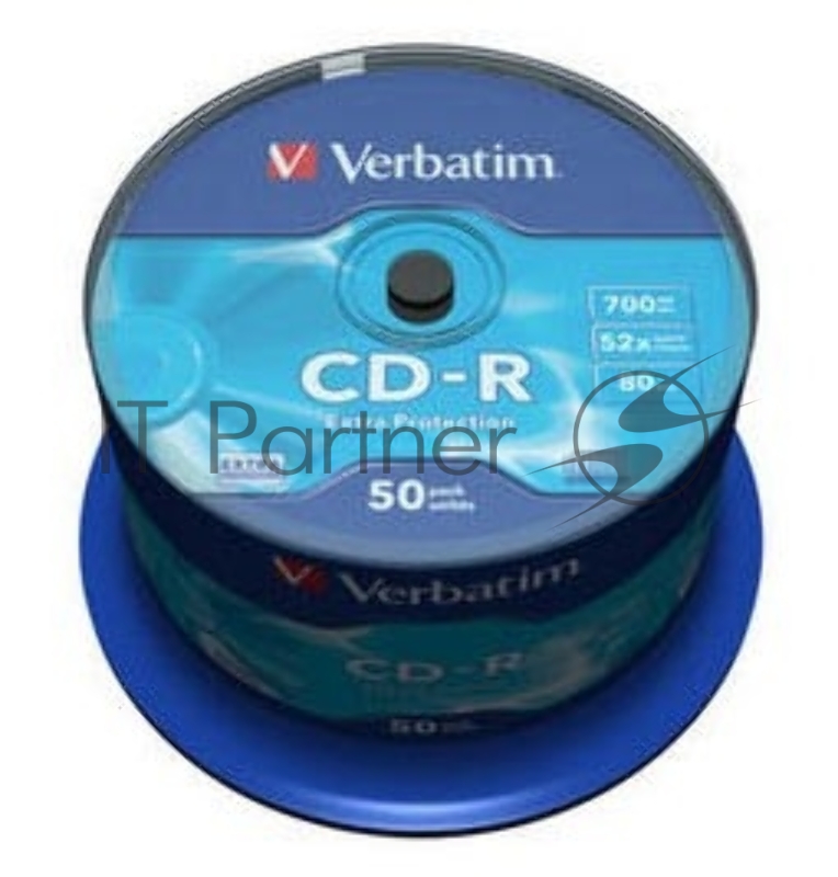 Диск CD-R 700МБ 52x Verbatim 43351, пласт.коробка, на шпинделе (50шт./уп.)