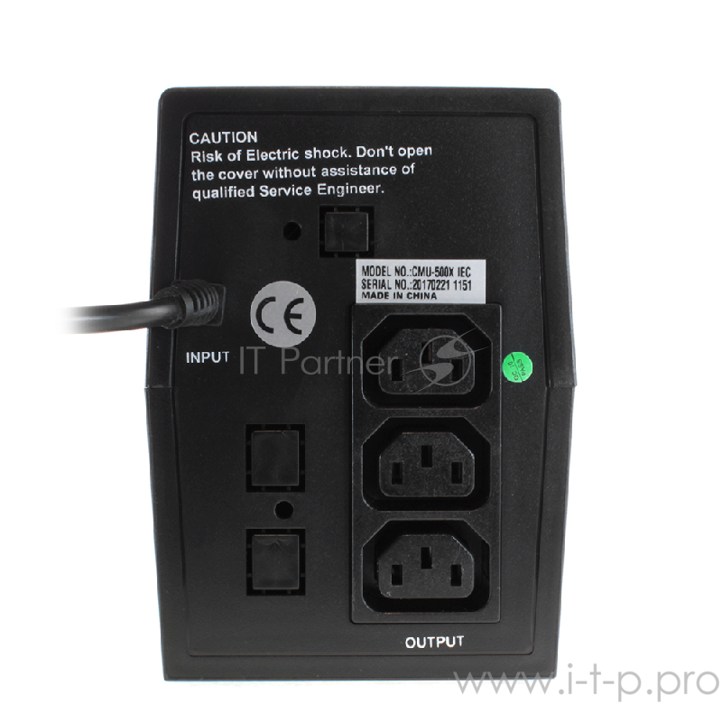 ИБП CROWN ИБП CMU-500XIEC {480 ВА / 240 Вт Off-Line 3 х IEC-320 , 12V/4,5AH х 1 пластик}