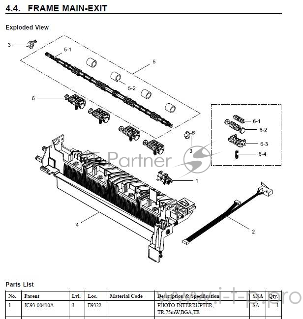Узел выхода в сборе Samsung ML-2950/2955/SCX-4729 (JC93-00410A)