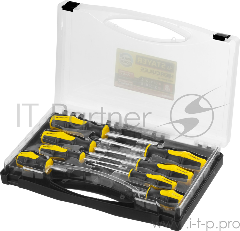 Ручной инструмент Набор STAYER MASTER HERCULES: Отвертки , Cr-V, эргономичная двухкомпонентная рукоятка, 8шт 25055-H8_z02